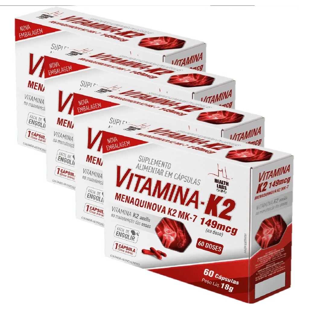 Vitamina K2 MK-7 em Cápsulas de 149Mcg cada (60 Doses) em Oferta na Shopee