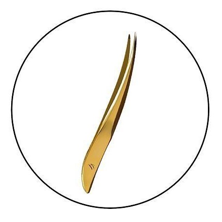 Pinça Profissional Dourada Ponta Fina Chanfrada para Sobrancelha Klass Vough TW-3077G em Oferta na Shopee