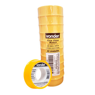 Kit 10 Fitas Veda Rosca Vonder 12mm x 10m C/ Estojo Protetor em Oferta na Shopee