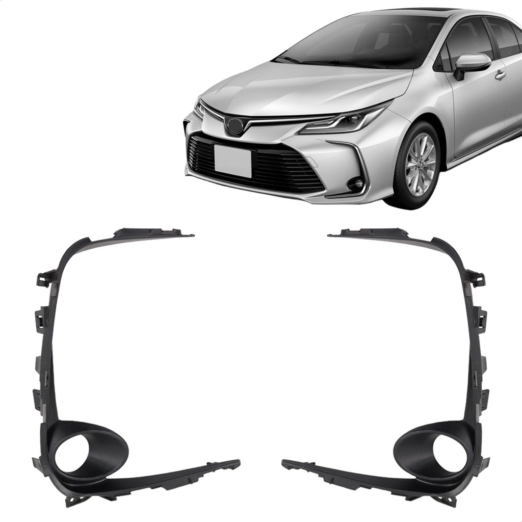 Grade Moldura Milha Corolla 2020 2021 2022 2023 2024 Com Furo Drl