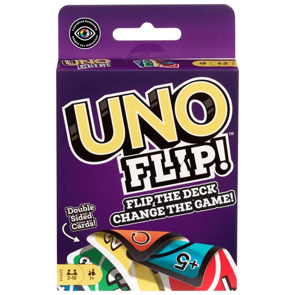Jogo De Cartas UNO Flip Tradicional Versão Clássica Divertida Para Toda A Família Mattel Original