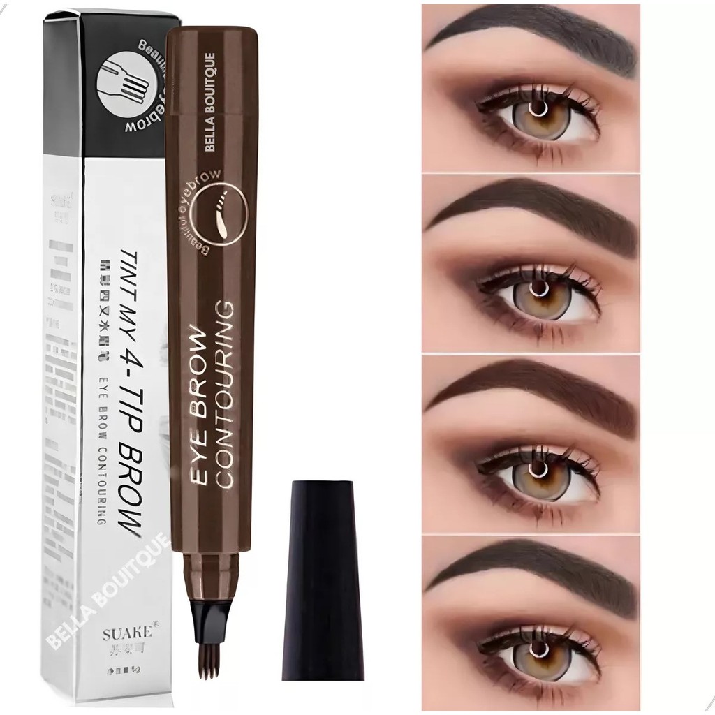 Caneta Henna Efeito Microblading Sobrancelha Red