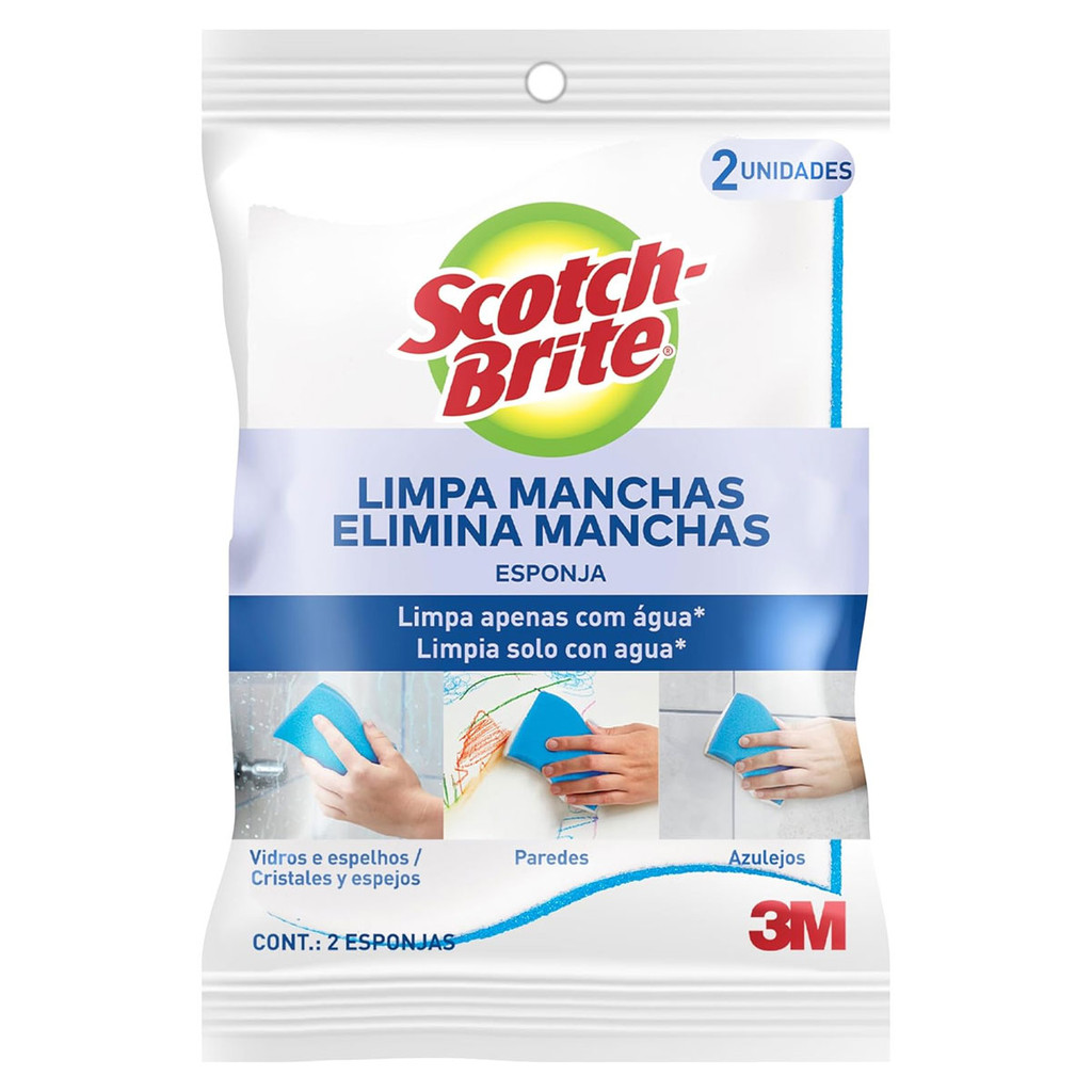 Esponja de limpeza Limpa Manchas Scotch-Brite com 2 unid 3M em Oferta na Shopee