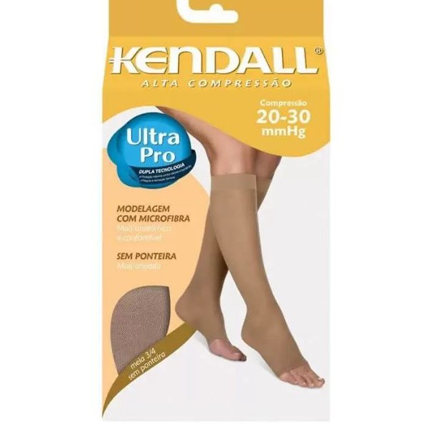 Meia 3/4 Alta Compressão com Ponteira 20-30Mmhg Kendall