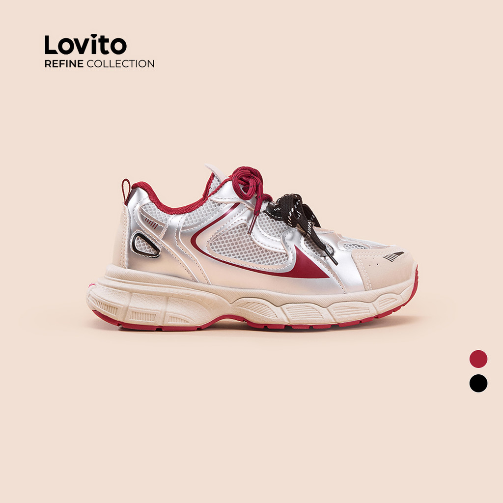 Lovito Sapatos casuais lisos sola grossa aumento de altura tênis para mulheres LFA73293 em Oferta na Shopee