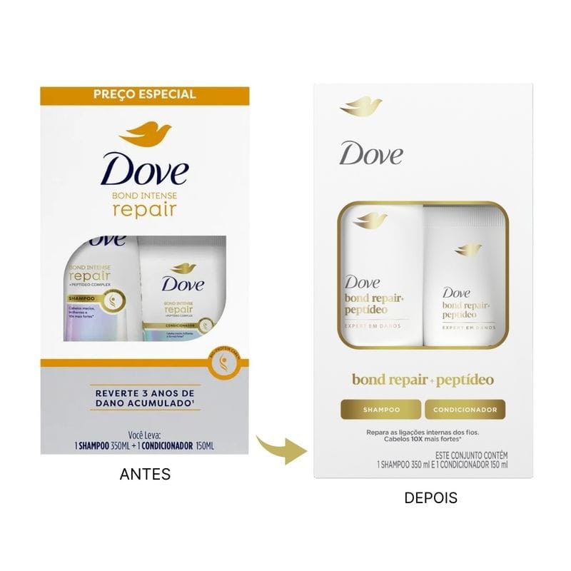 Dove Bond Repair Shampoo 350ml + Condicionador 150ml em Oferta na Shopee