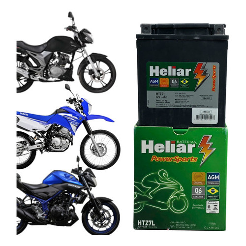 Bateria Moto Xr 250 Tornado Htz7l Powersports Selada 6ah 12v