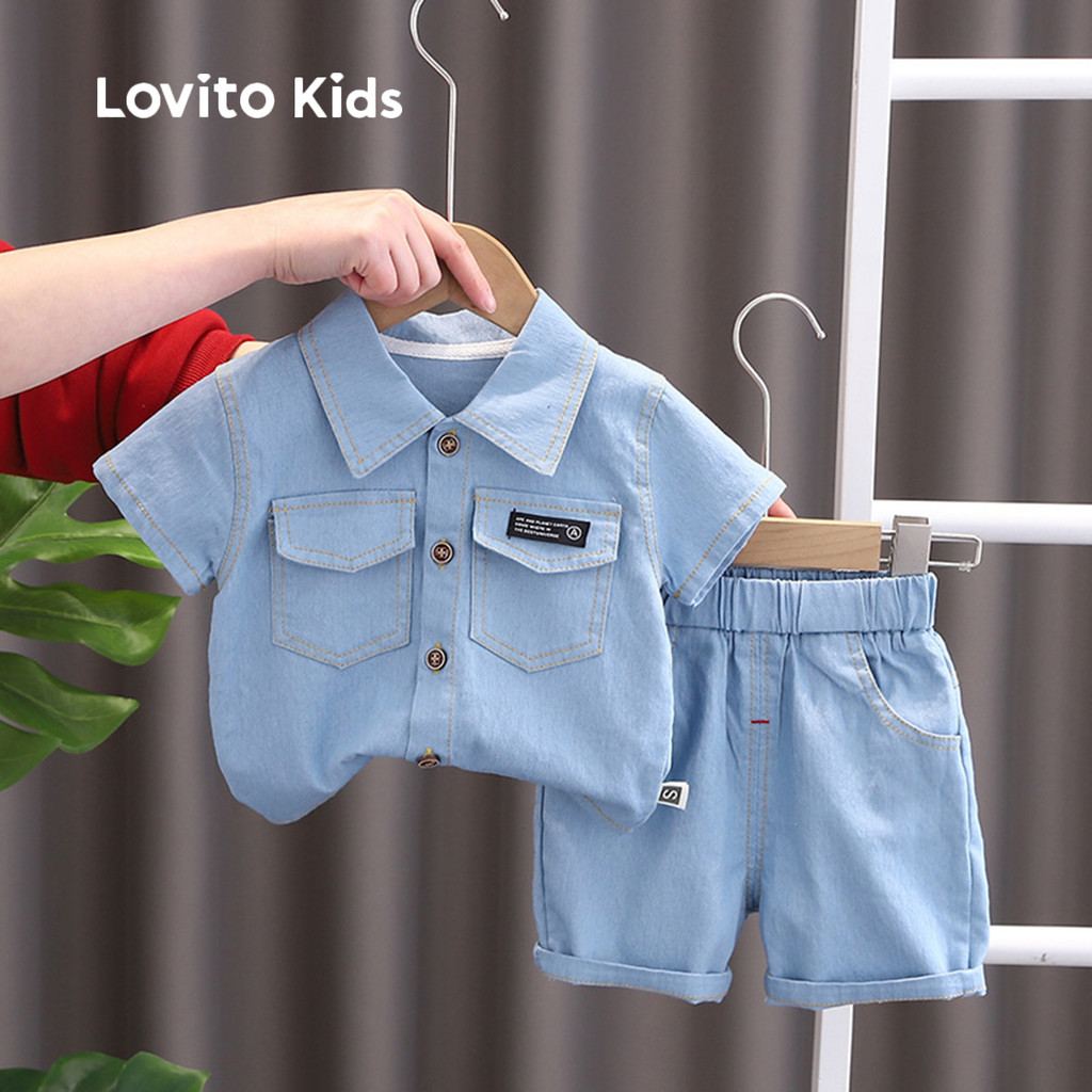 Shorts jeans de manga curta-SHNS115BK019 em Oferta na Shopee