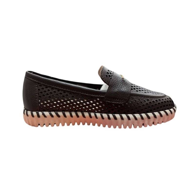 Sapato Bottero Mocassim Couro Vazado - Feminino em Oferta na Shopee