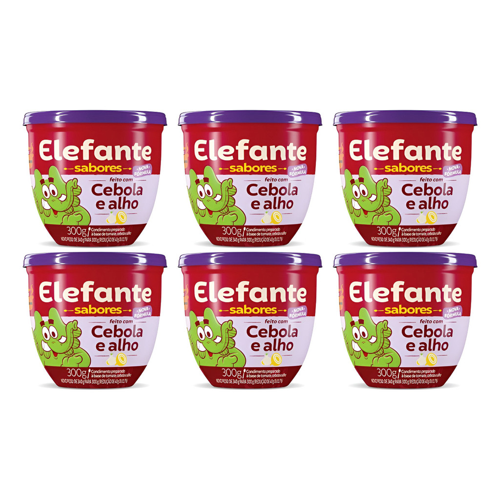 Kit C/6 Extrato Elefante Cebola E Alho 300g