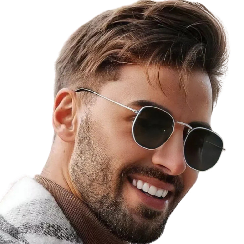 Óculos Solar Masculino Hexagonal em Oferta na Shopee