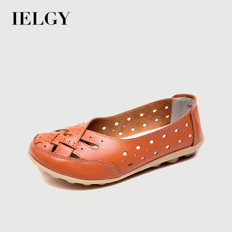 IELGY Outono 2026 Mocassins Femininos Plus Size Vazados Planos Ocos