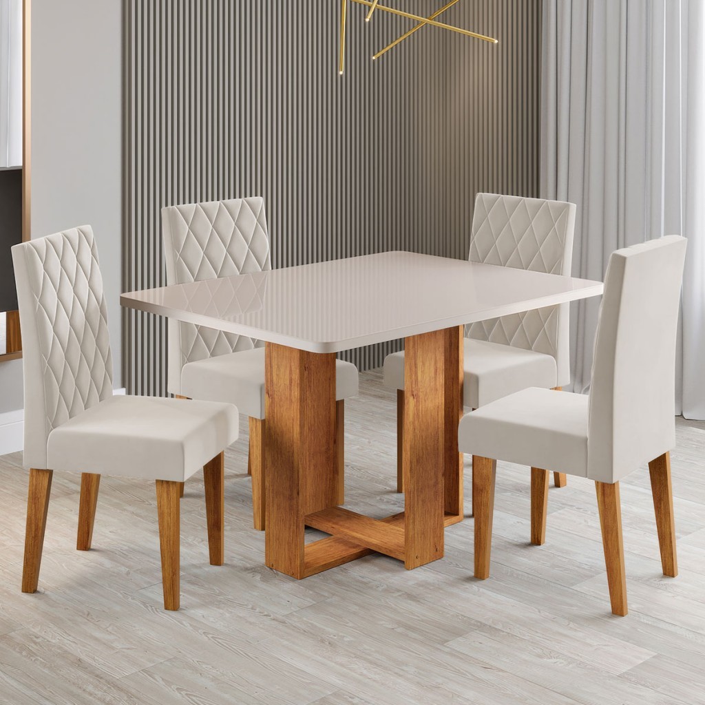 Mesa de Jantar 4 Lugares Afrodite - Viero Móveis