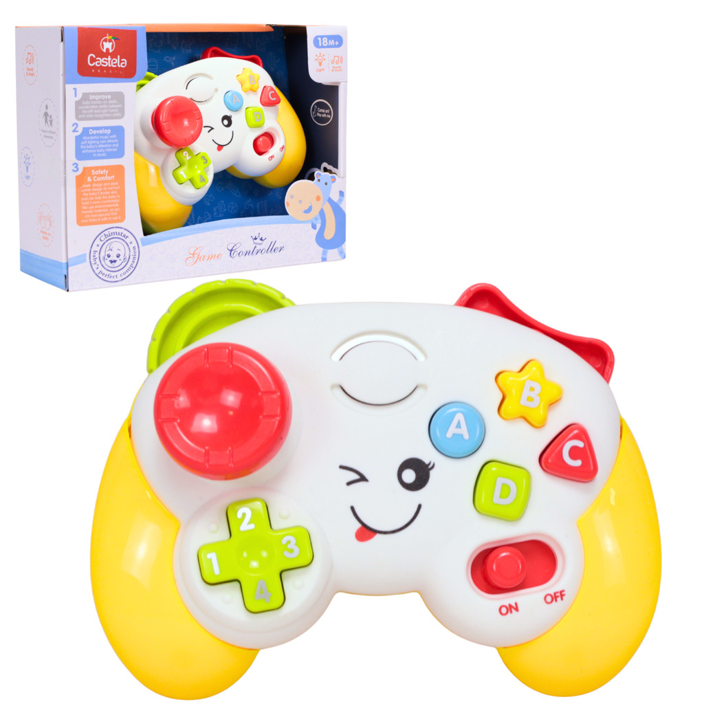 Brinquedo Controle Vídeo Game Musical Divertido Com Luz e Som Para Crianças - Castela