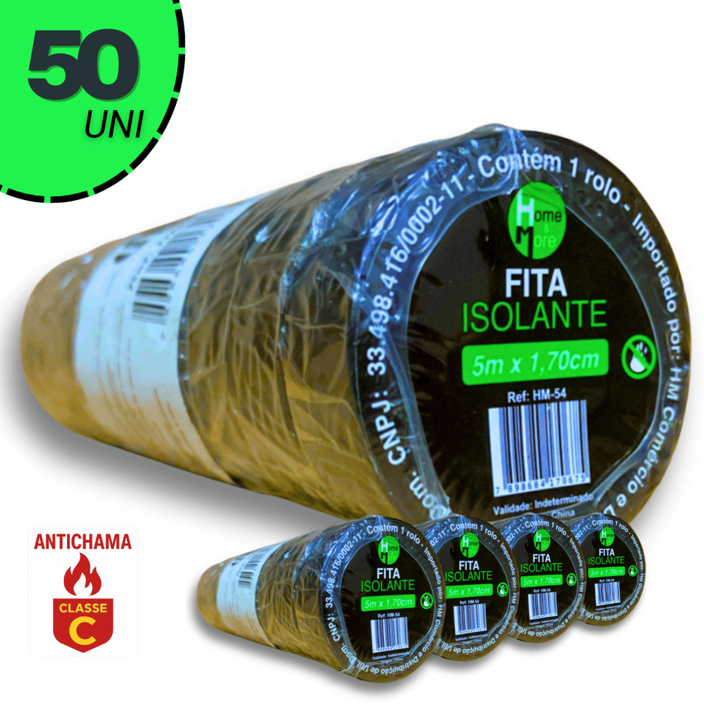 Jogo 50 / 35 / 25 Fita isolante Antichamas Para Eletricista Fita Isolante Uso Industrial 5m em Oferta na Shopee