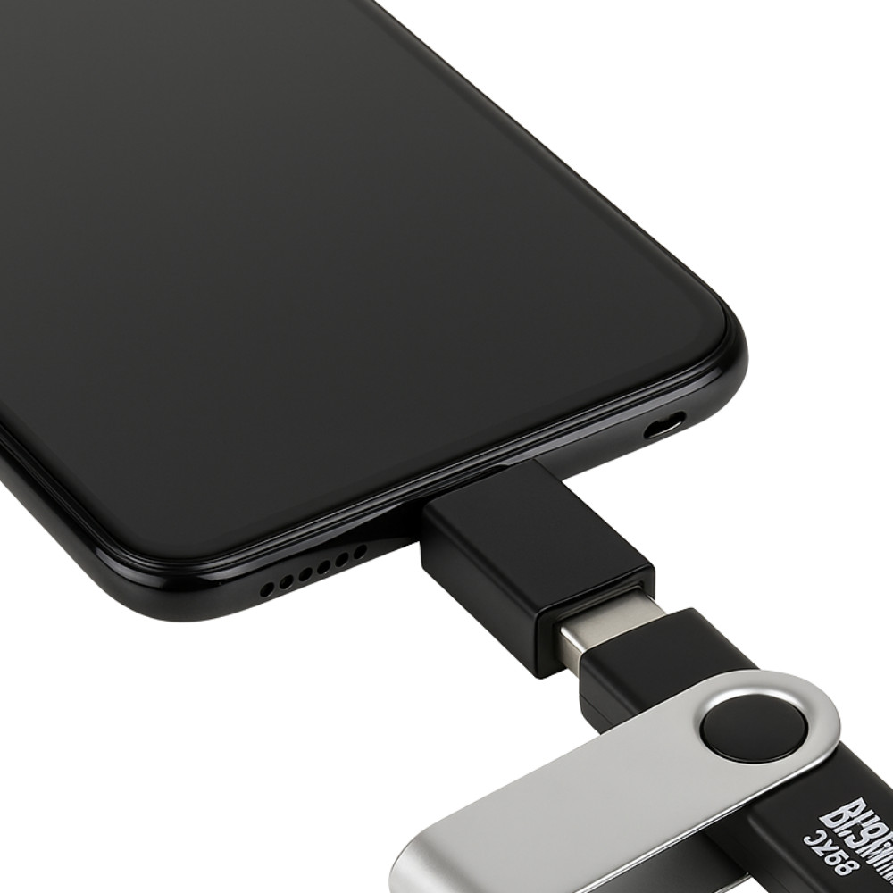 Adaptador Tipo C Otg Cor Preto Conecta Pendrive P Celular e Tablet  Adaptador  Otg Usb  Para  Tipo C