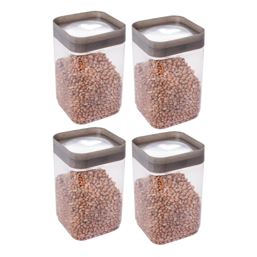 Kit 4 Potes Porta Mantimentos Quadrados 2 L Plug Plasútil em Oferta na Shopee