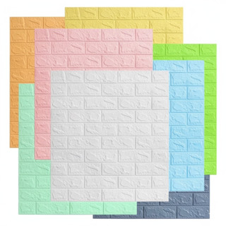 Kit 10 Placas Papel de Parede Auto Adesivo 3d Tijolinho Branco 70x77cm em Oferta na Shopee