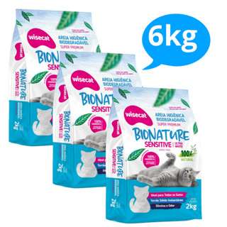 Kit 3 Areia Sanitária De Mandioca Grãos Finos Para Gatos Biodegradável Wisecat 6kg em Oferta na Shopee