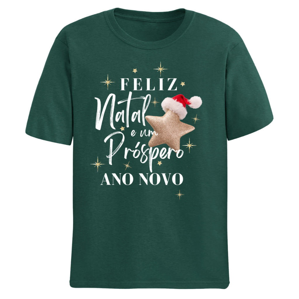 Feliz Natal Camiseta Unissex Algodão Feliz Natal Masculino Feminino Prospero Ano Novo Envio Rapido