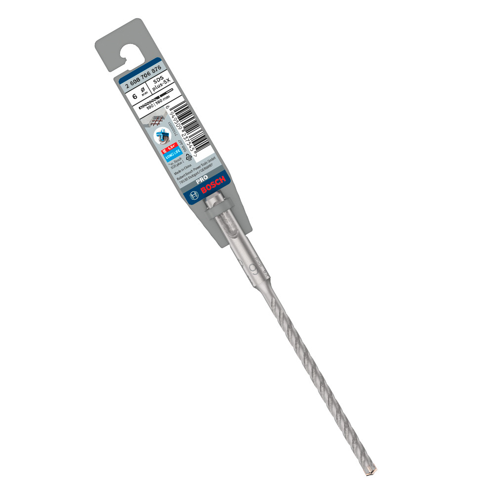 Broca de Vídea SDS Plus 6mm x 160mm para Concreto Armado Bosch PRO SDS Plus-5X em Oferta na Shopee