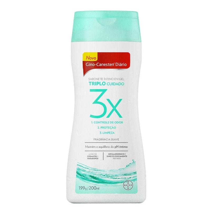Sabonete Íntimo em Gel Gino-Canesten Diário Triplo Cuidado​ 200ml em Oferta na Shopee