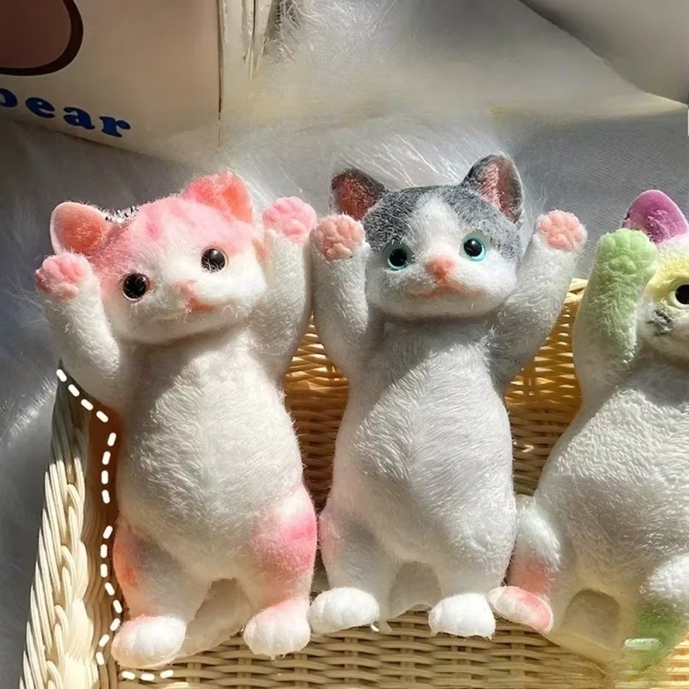 Brinquedo De Apertar De Gato SEMIN , Alívio De Inquietação De Desenho Animado Para Estresse , Superfície De Pelúcia Maci em Oferta na Shopee