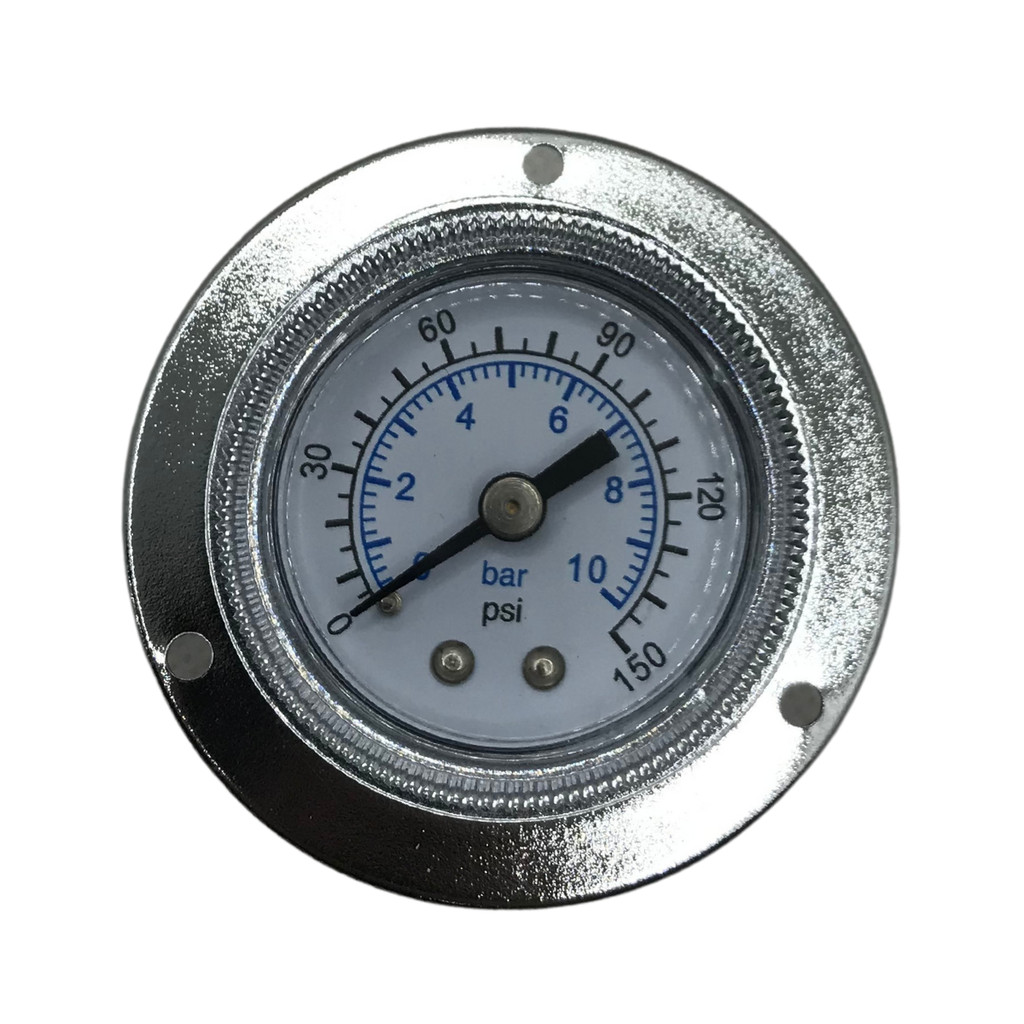Manômetro 63mm Painel Rosca 1/4 Flange Escala 10 Bar 150 Psi