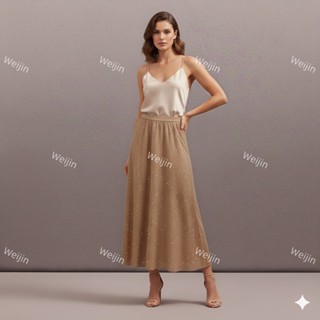 Saia de Brilho Longa de uma Camada para Festas e Eventos com Super Oferta Wk-410 em Oferta na Shopee