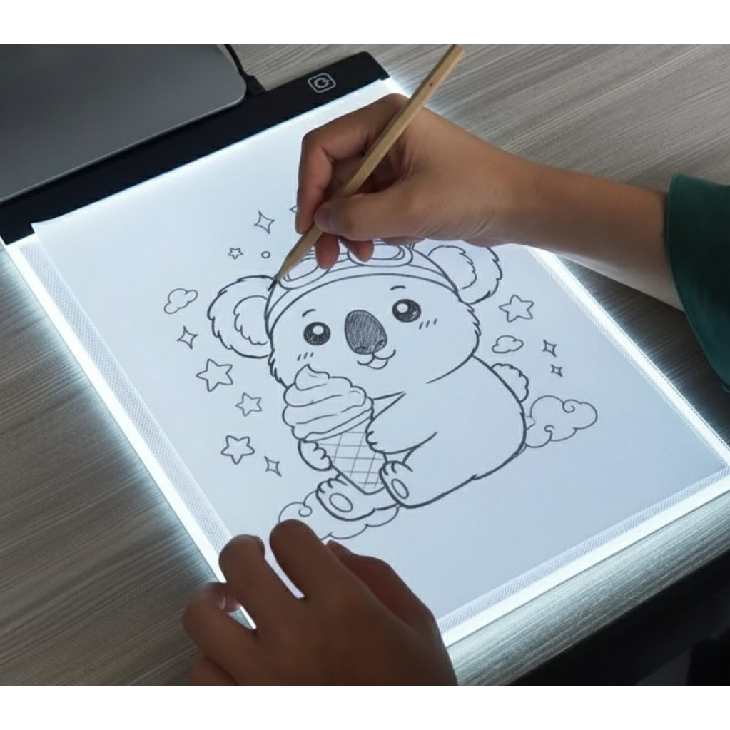 Mesa De Led Luz Desenho Artístico Papel A4 Profissional Branco