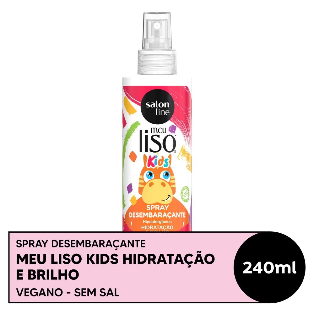 Spray Meu Liso  Kids Desembaraçante Hidratação e Brilho Salon Line 240ml em Oferta na Shopee
