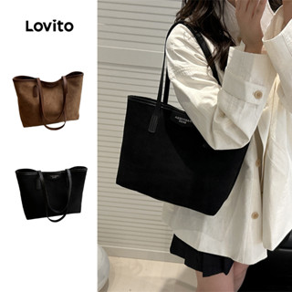 Lovito Bolsa de Ombro Casual em Tecido de Camurça para mulheres LFA98024 em Oferta na Shopee