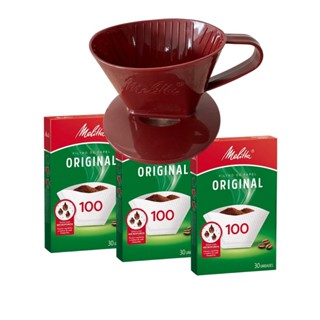 Kit Suporte Melitta BORDO 100 + 3 caixas filtro Melitta 100 em Oferta na Shopee