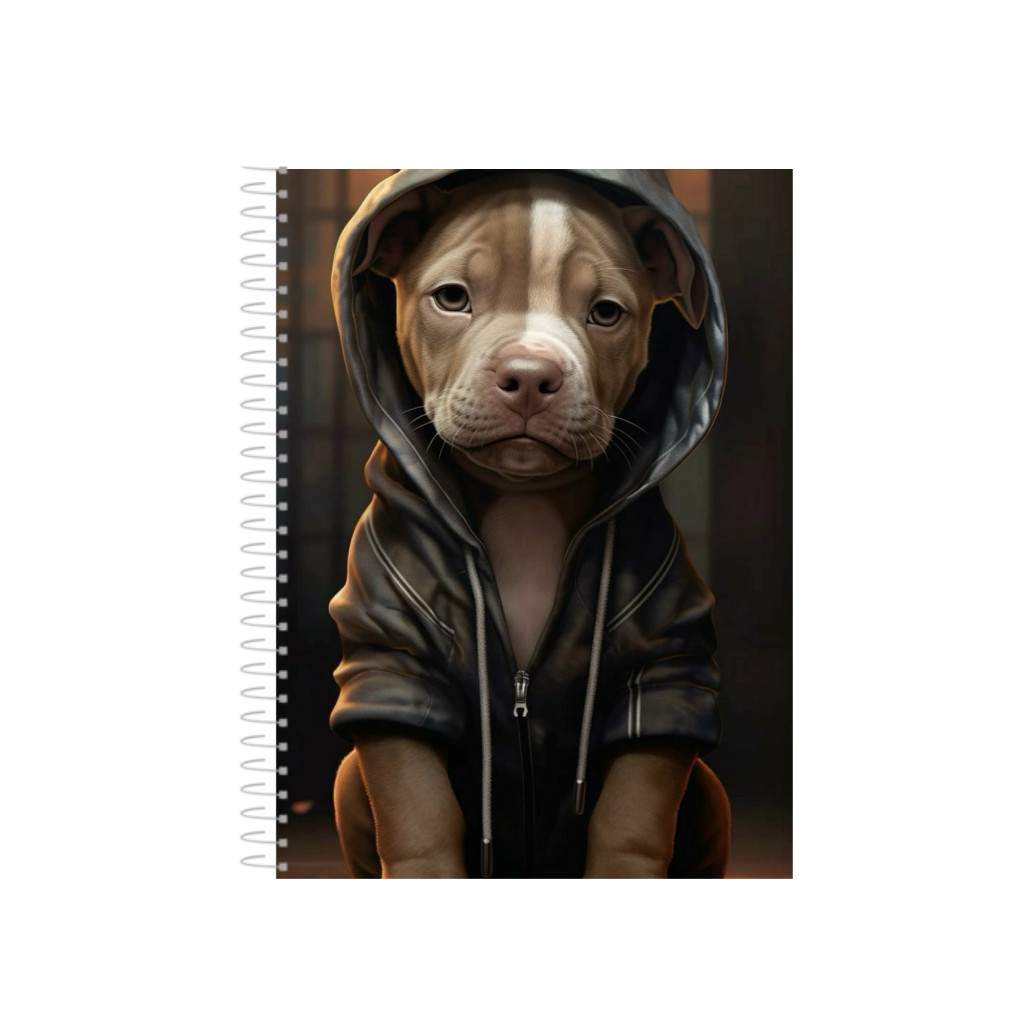 Caderno Universitario Pit Bull Terrier Americano 1, 10   ou 20 Matérias
