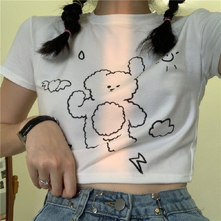 Verão em torno do pescoço All-Match fino-ajuste puro desejo genuíno ombro de manga curta camiseta feminina quente menina