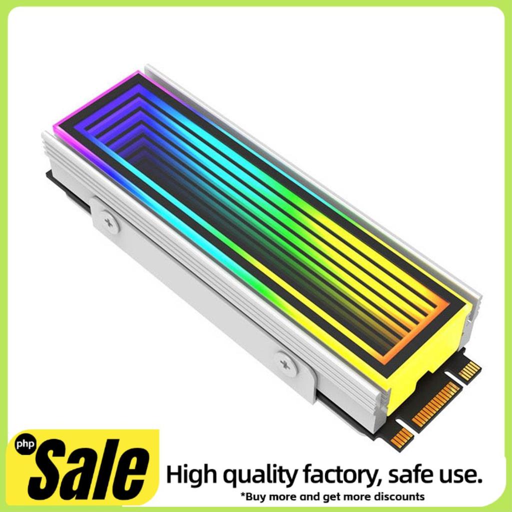 2280 SSD M2 Radiador PC RGB M . 2 Nvme Cooler Dissipador De Calor Efeito Abismo Infinito Prata
