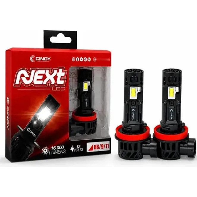 Lâmpada Ultra Led H8 H9 H11 Cinoy Next 16.000 Lumens 6000k