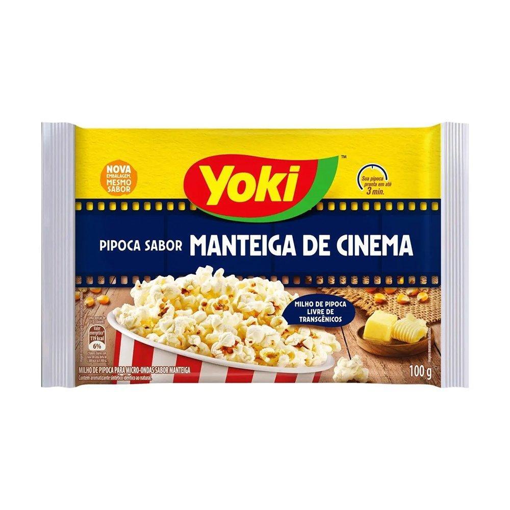 Milho de Pipoca Microondas Manteiga Cinema 36 x 100g - Yoki