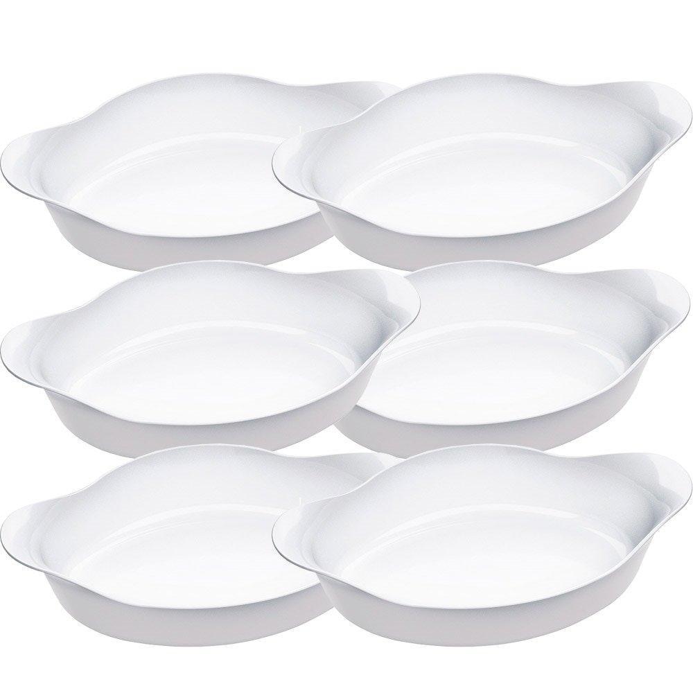 Conjunto de Assadeiras Marinex Opaline Oval Média 600 ml - 6 Peças