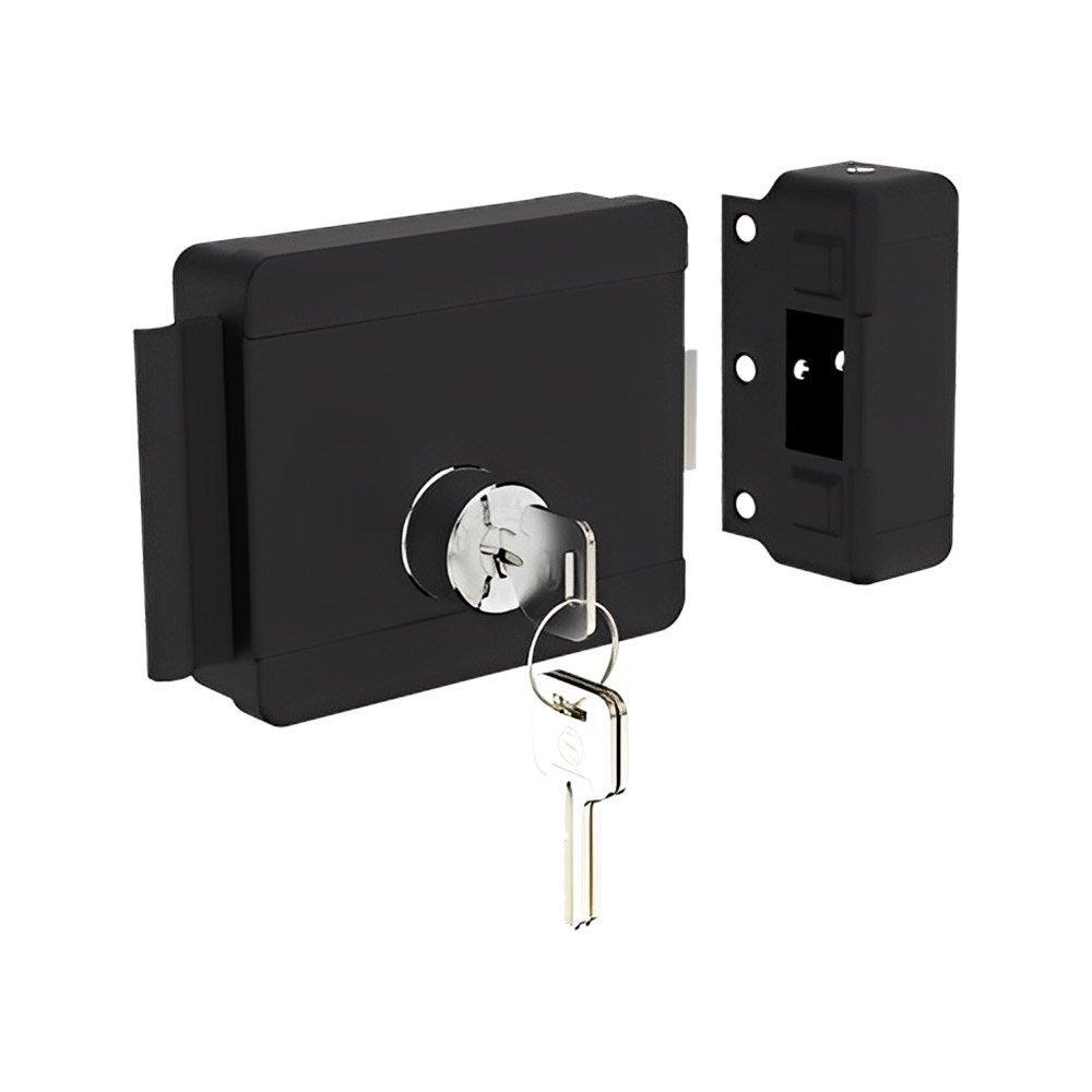 Fechadura Elétrica Soprano 12V Bipartido PY Direito/Esquerdo Preto ROS40
