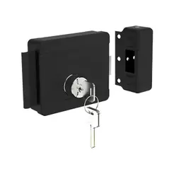 Fechadura Elétrica Soprano 12V Bipartido PY Direito/Esquerdo Preto ROS40