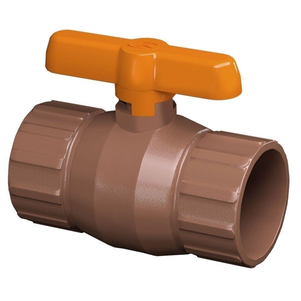 Registro Esfera Krona Soldável PVC 50mm - Embalagem com 3 Unidades