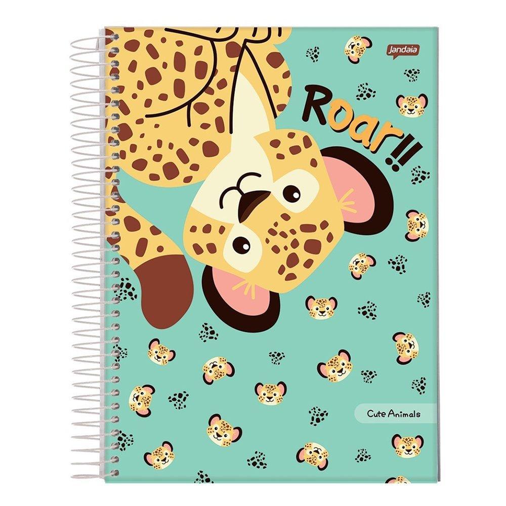 Caderno Espiral Jandaia Universitário Capa Dura Cute Animals 1 Matéria 80 Folhas Embalagem com 4 Unidades · foto 2