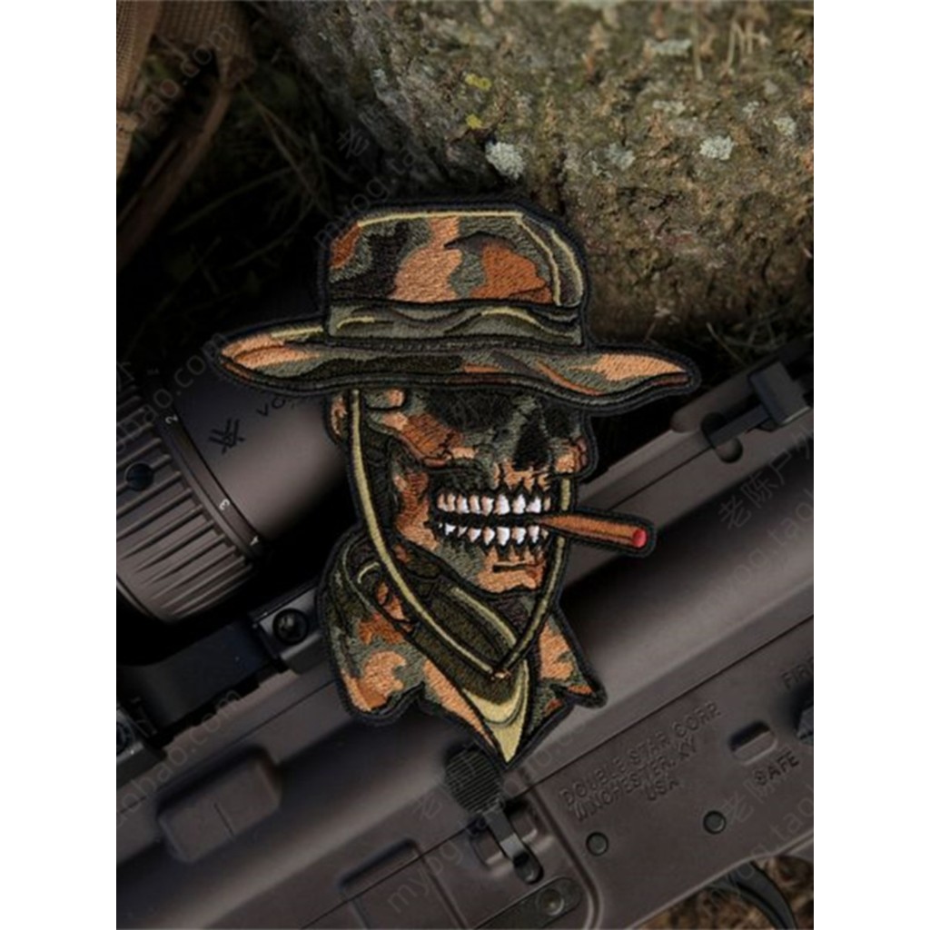 Braçadeira de caveira camuflada MA The Ridge dos EUA em estoque pronto para quebrar dragão bronzeado Velcro soldado lua