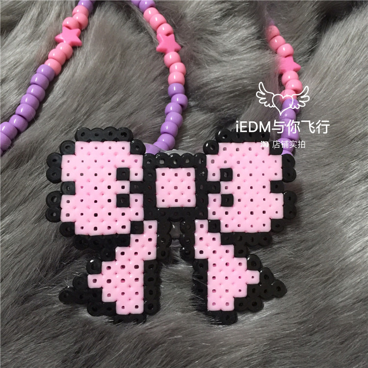Gravata borboleta rosa americana, equipamento edm, adereços, barra de led, chupeta luminosa, colar Halter