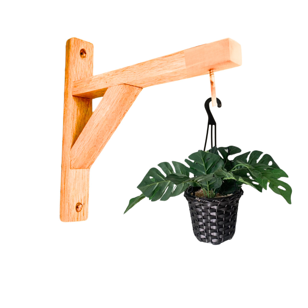 Kit 4 Mão Francesa para Plantas em Madeira Eucalipto Natural.