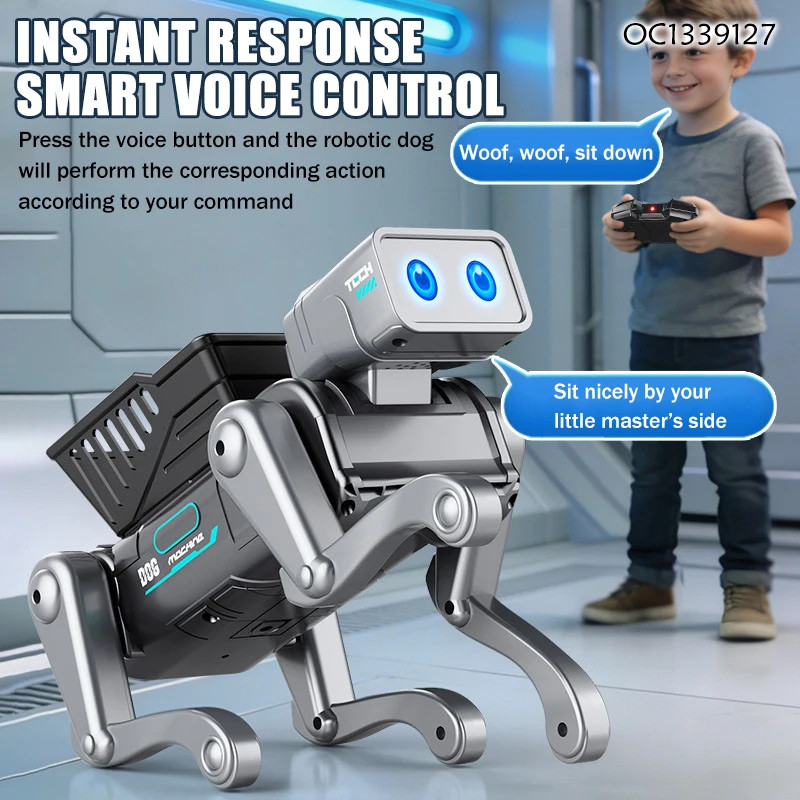 Cão Robô Multifuncional Stunt AI , Animal De Estimação Eletrônico Inteligente Com Controle Remoto Música E Luzes , Cacho