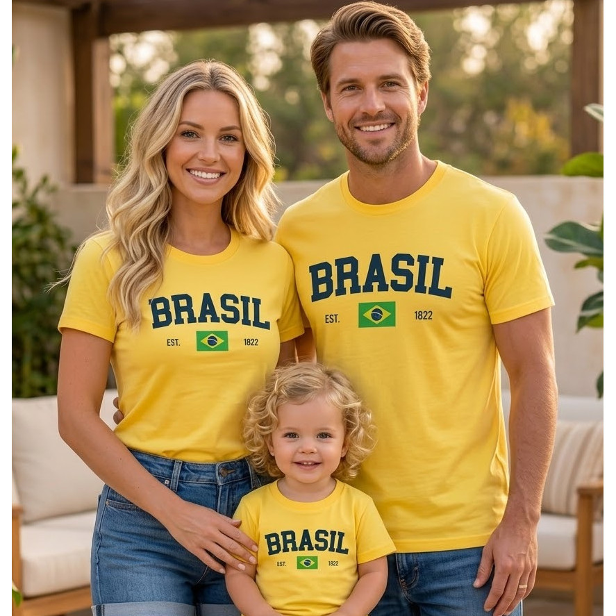 Camiseta Seleção Brasileira Brasil Masculino e Feminino 100% Algodão Premium Unissex Copa do Mundo