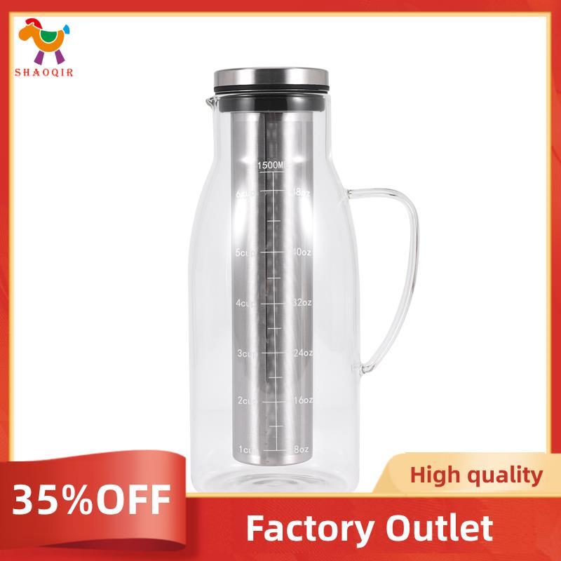 Cafeteira De Fermentação Fria , Infusor De Jarro De Chá Gelado Com Tampa E Escala , Filtro De Uso Duplo , 51 Onças/1.5 L