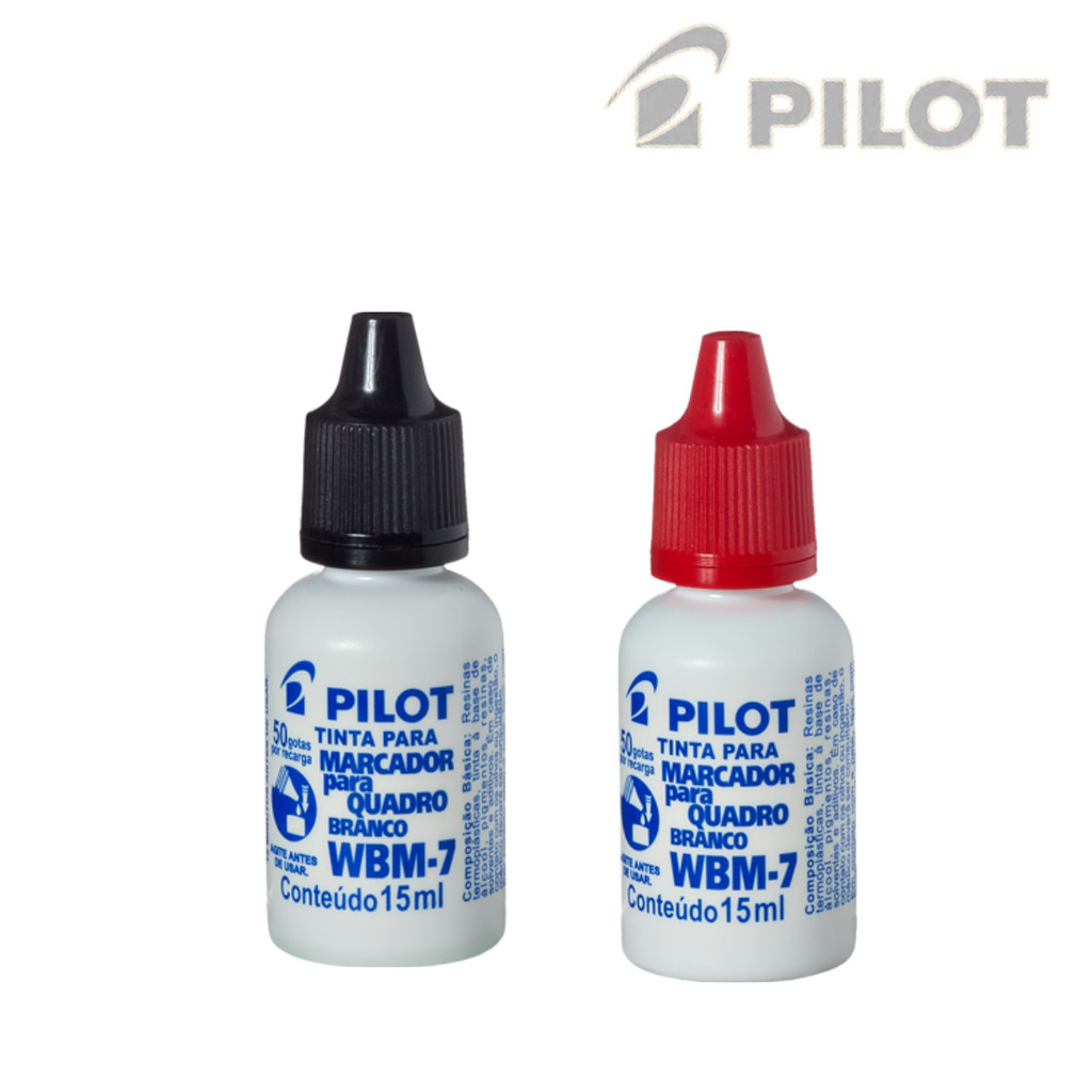 Kit 2 Reabastecedor Para Marcador De Quadro Branco WBM-7 - PILOT Cor:Preto e Vermelho